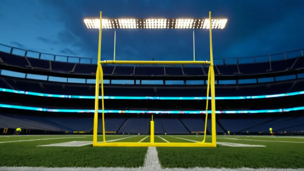 Стадіон для американського футболу на заході сонця