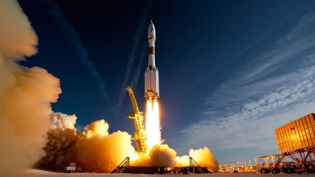 Запуск ракети-носія «Союз-2.1а» з новим космічним кораблем «Схід-1К»