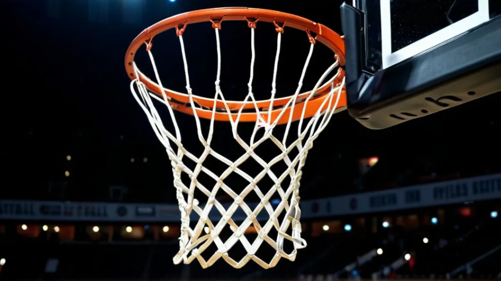 Фотографія баскетбольної сітки крупним планом