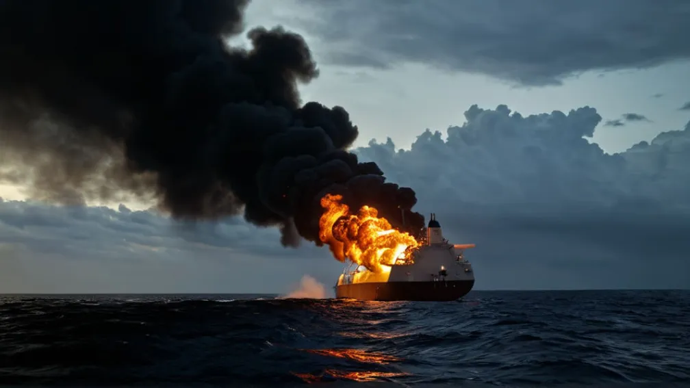 Танкер під прапором Гамбії загорівся в Чорному морі; екіпаж у безпеці