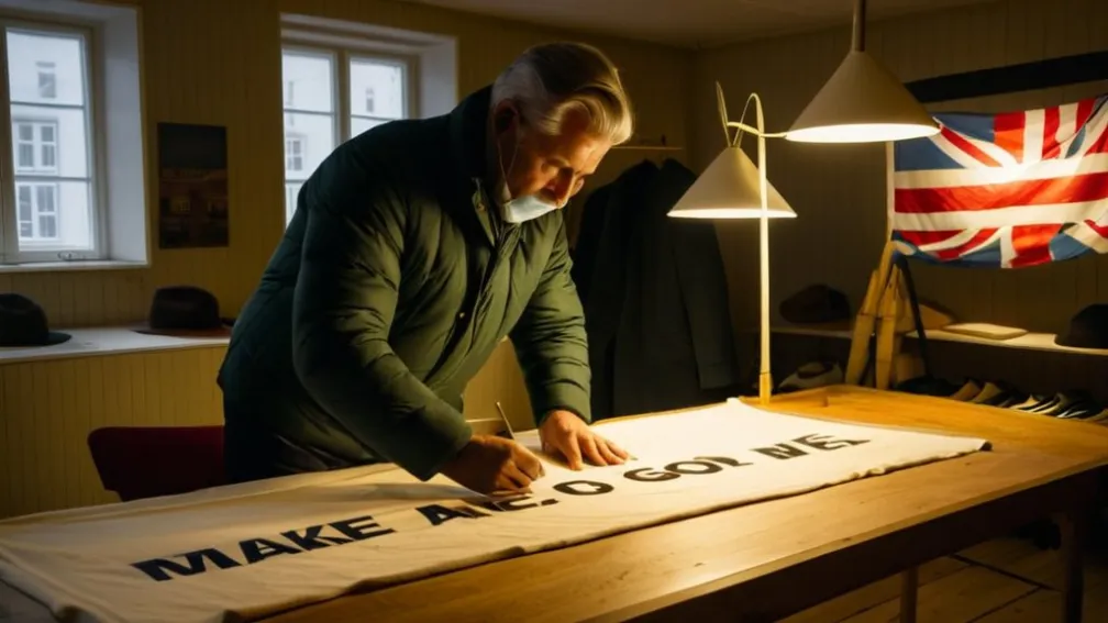 Датська та гренландська протистояння від Trump'а з фальшивих шляп «Make America Go Away»