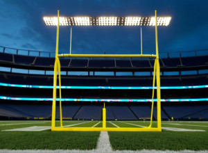 Стадіон для американського футболу на заході сонця